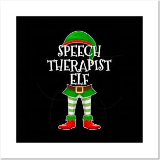 Speech Therapist Elf Matching Family Christmas Gift Posters and Art